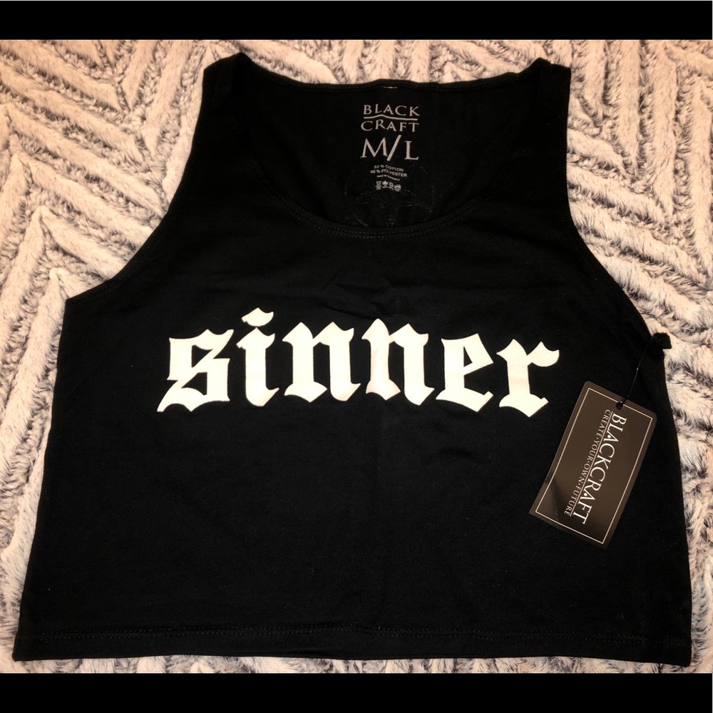 SINNER Black Craft Cult crop top